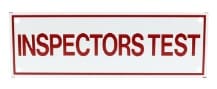 Red rectangle with "Inspectors Test" in white.