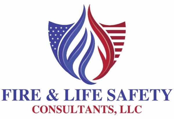 Fire & Life Safety Consultants logo with an American flag