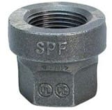 Gray threaded pipe fitting with SPF marking.