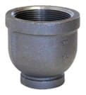 A gray threaded metal plumbing fitting.