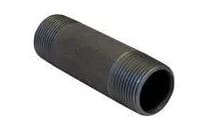 Black threaded pipe fitting for plumbing.