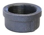 Black threaded pipe cap for plumbing.