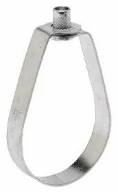 Stainless steel pipe clamp with screw.