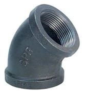 Black iron 45 degree pipe fitting.