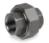 A metal threaded union fitting.