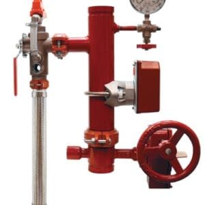 Red fire sprinkler system with gauge