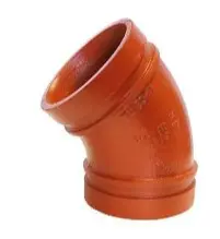 Orange 45 degree pipe fitting.